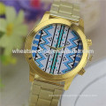 High quality stainless steel band gold men's concept watch